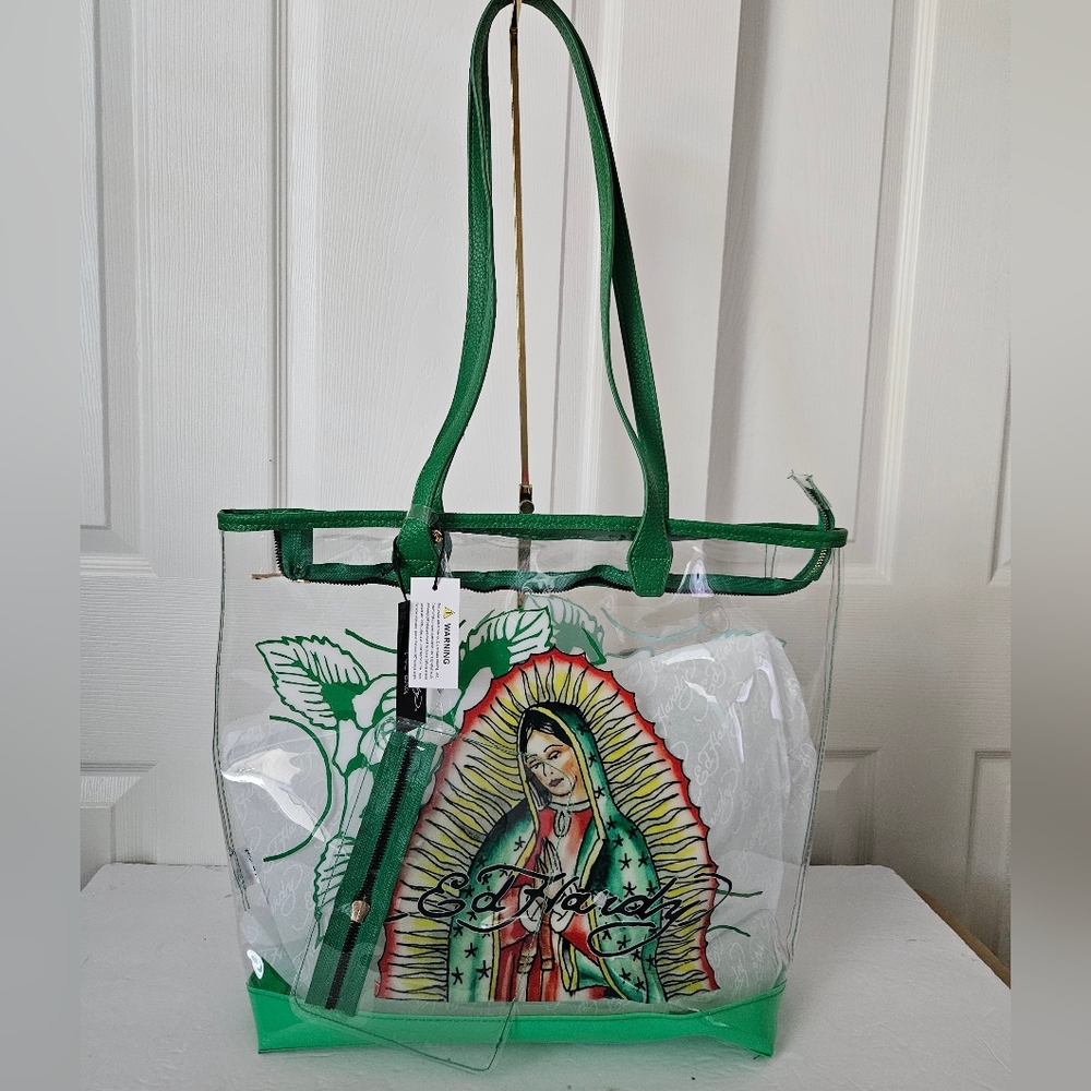 Ed Hardy NWT PVC Tote and Pouch